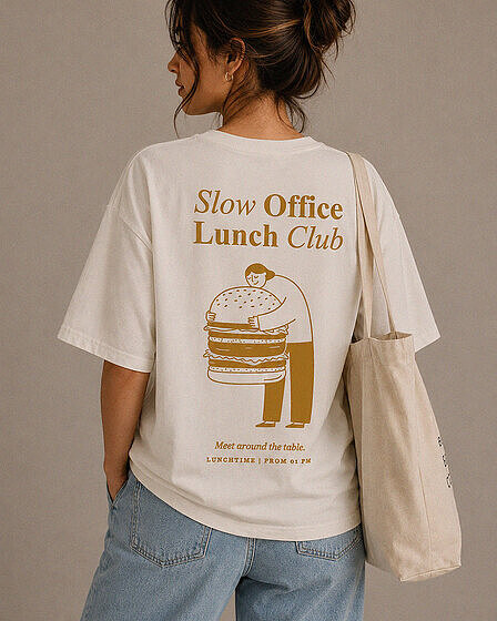 Slow Office Lunch Club - Boxy T-Shirt
