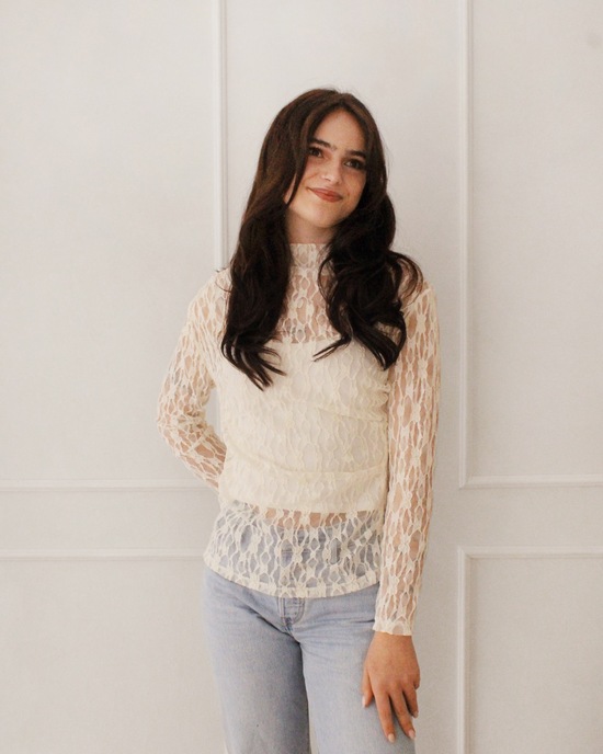 Lace Top Cream Long Sleeve