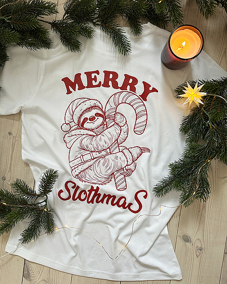 Merry Slothmas Faultier Weihnachts-T-Shirt 