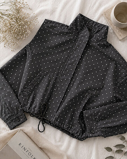 Polka Dot  Jacke Schwarz/Weiß gepunktet