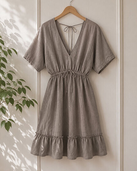 Linen Dress in taupe