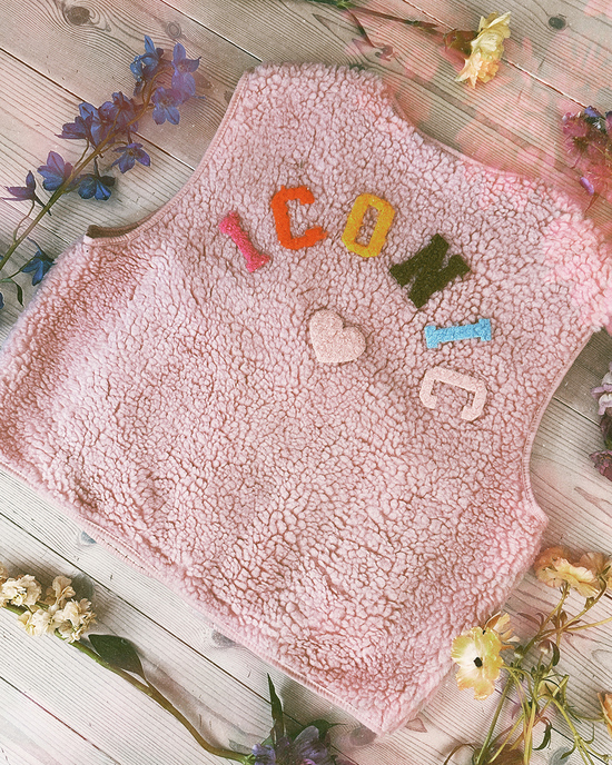 ICONIC Weste Rosa Teddyfell