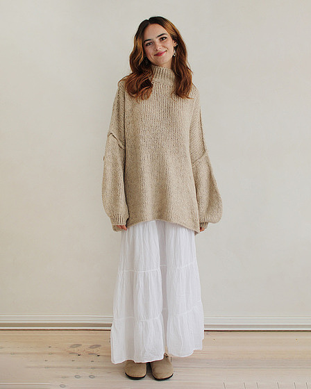 Oversize Strickpullover in beige