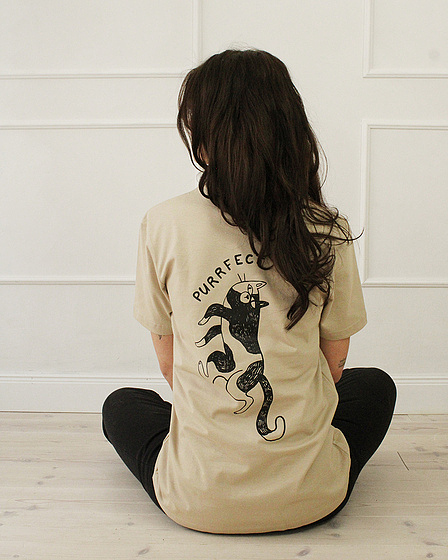 Purrfect Cat back print T-Shirt