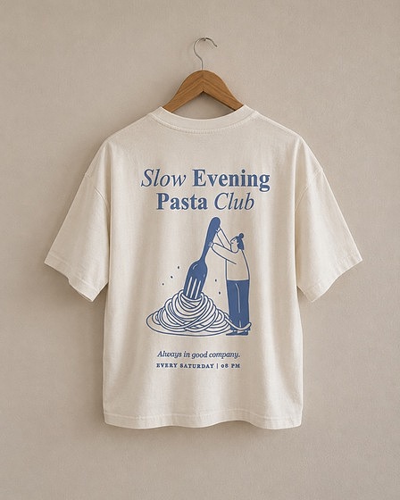 Slow Evening Pasta Club Boxy T-Shirt