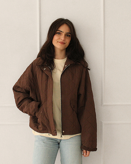 Quilted Jacket Dark Brown
