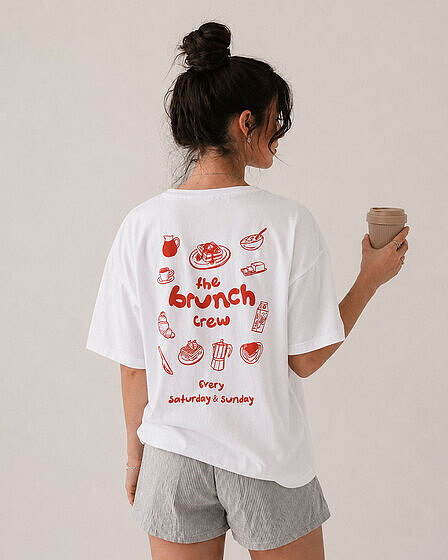 The Brunch Crew T-Shirt weiß rot - Join the Club