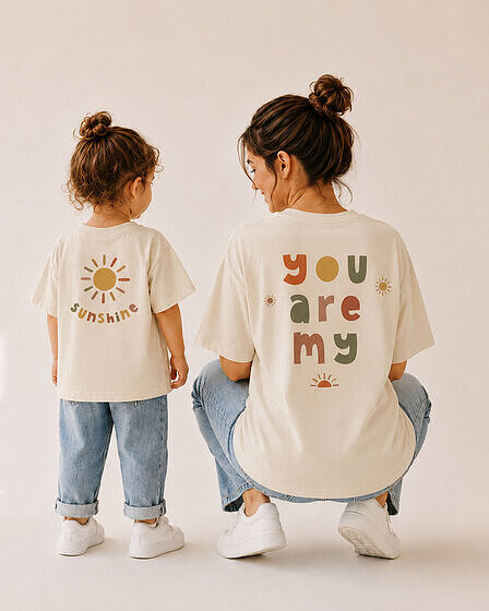 Mama & Mini Partnerlook T-Shirt – "You Are My Sunshine" - Mama