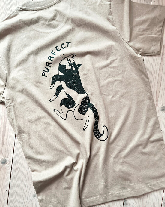 Purrfect Cat Backprint Shirt