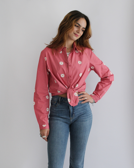 Embroidered Daisy Blouse