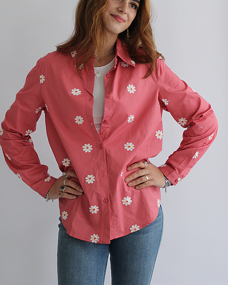 Embroidered Daisy Blouse
