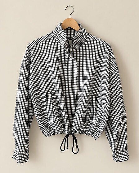 Oversized black and white checkered jacket