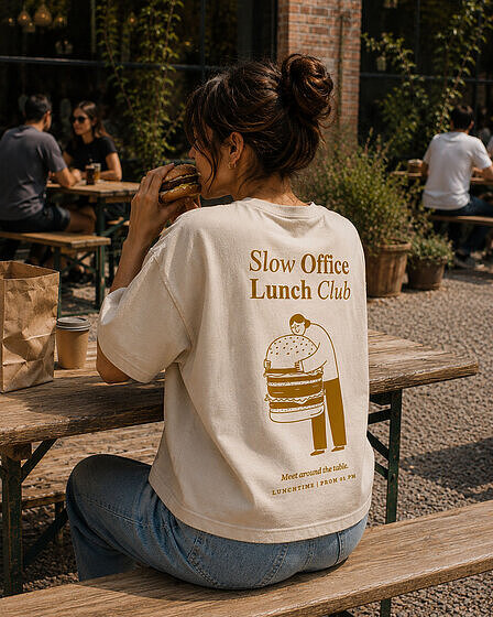 Slow Office Lunch Club - Boxy T-Shirt