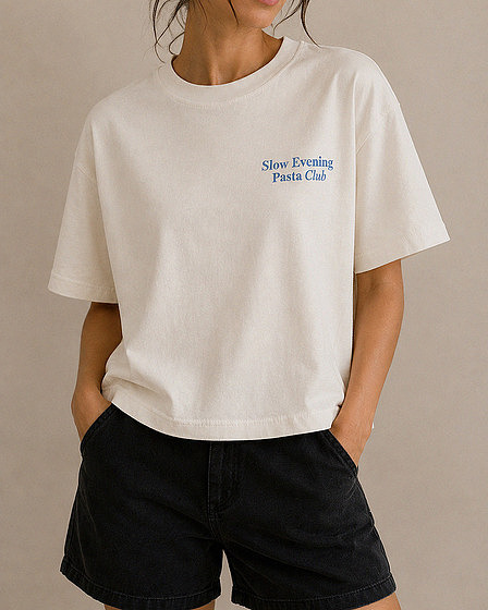 Slow Evening Pasta Club Boxy T-Shirt