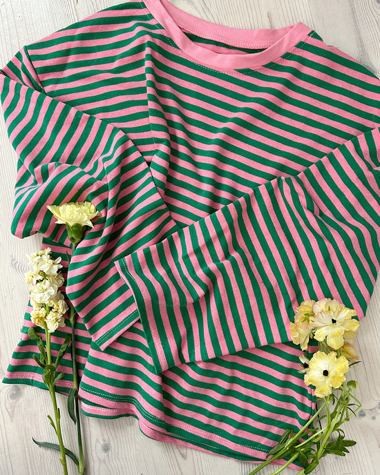 Oversize Longsleeve Stripes Pink/Green