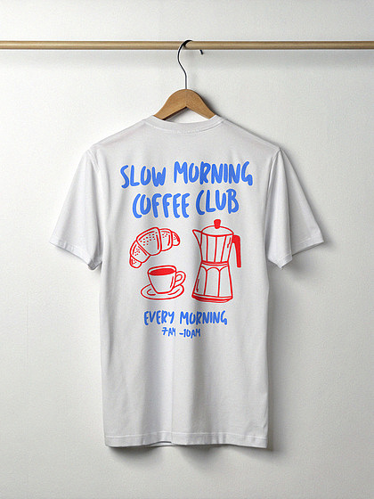 Fairtrade Slow morning Coffee Club T-Shirt für Männer