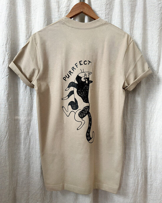 Purrfect Cat Backprint Shirt