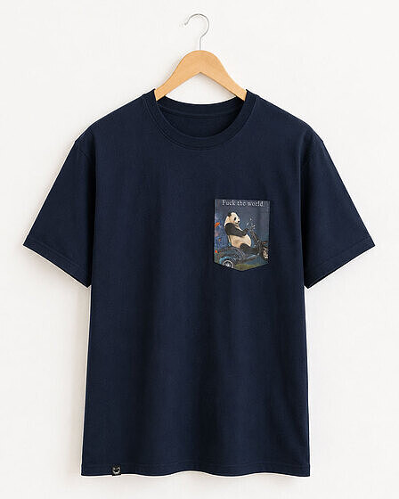 Fuck the World Panda T-Shirt mit Brusttasche