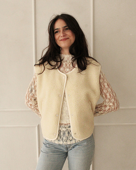 Lace Top Cream Long Sleeve