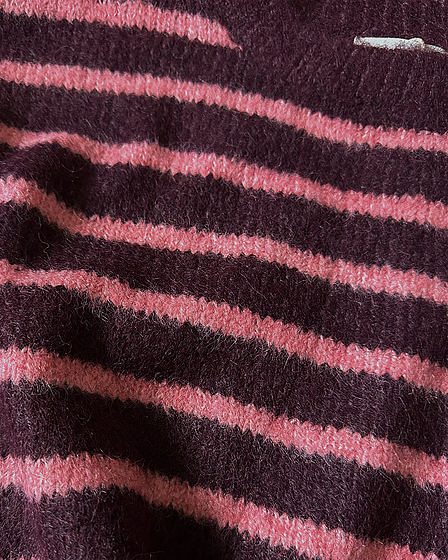 Streifenpullover — Bordeaux-Rosa