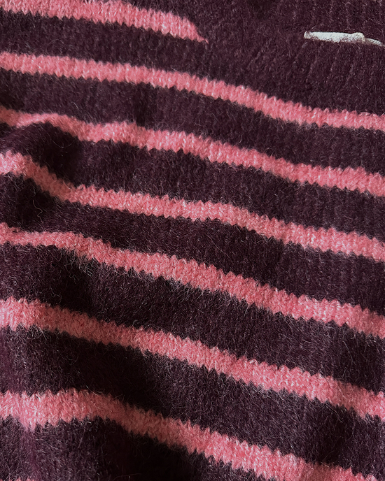 Streifenpullover — Bordeaux-Rosa