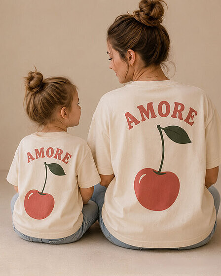 AMORE Cherry Set – Mom & Daughter - Kids T-Shirt