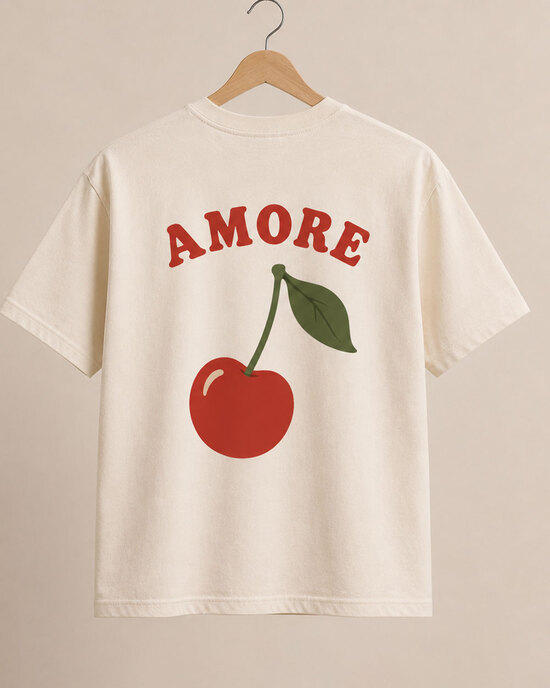 AMORE Kirsch Partnerlook T-Shirt – Mama & Tochter