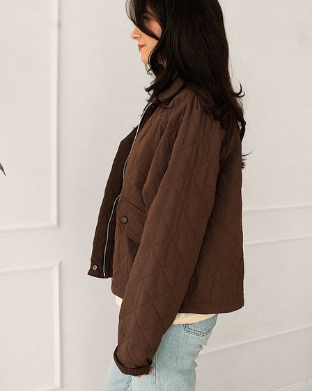 Quilted Jacket Dark Brown