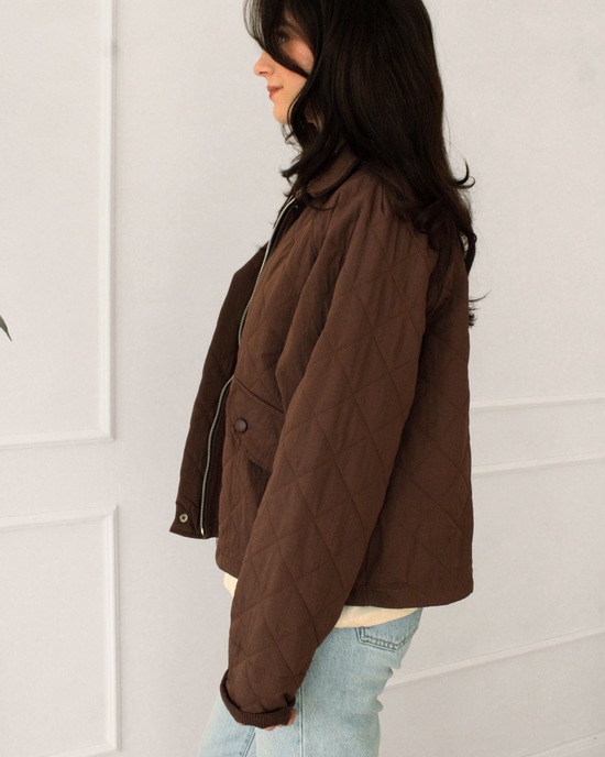 Quilted Jacket Dark Brown