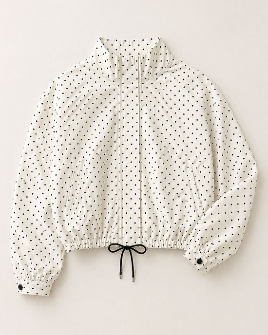 Polka Dot Set – Jacke & Shorts Weiß/Schwarz