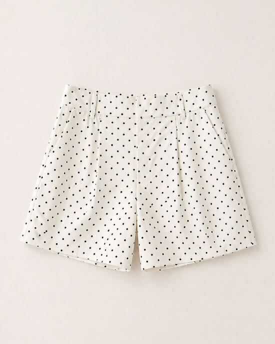 Polka Dot Set – Jacke & Shorts Weiß/Schwarz