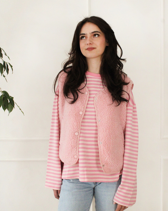 ICONIC Weste Rosa Teddyfell