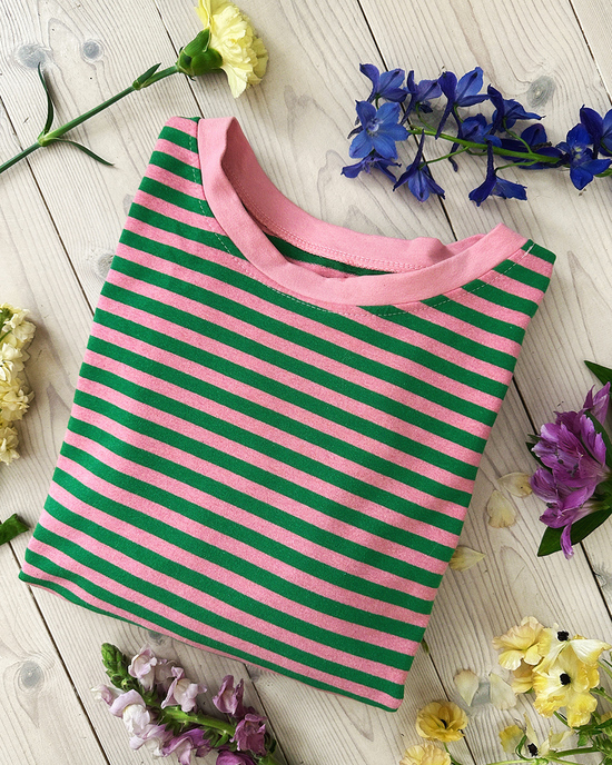 Oversize Longsleeve Stripes Pink/Green