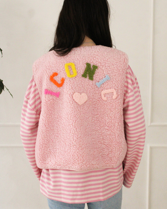 ICONIC Teddy Weste in Rosa