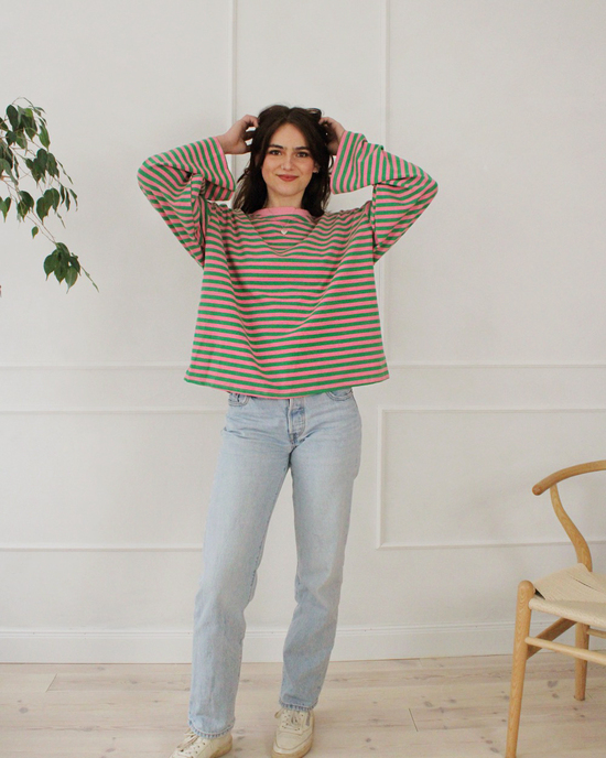 Oversize Longsleeve Stripes Pink/Green