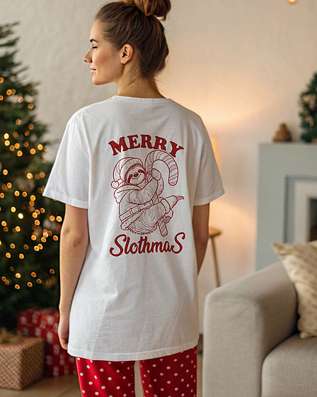 Merry Slothmas Faultier Weihnachts-T-Shirt 